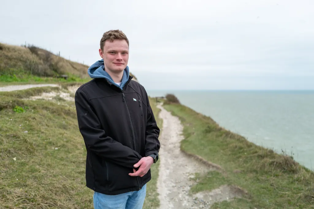 Daniel Jackson, president of the Free Republic of Verdis, poses for a photo in Dover, England on Feb. 18, 2026.