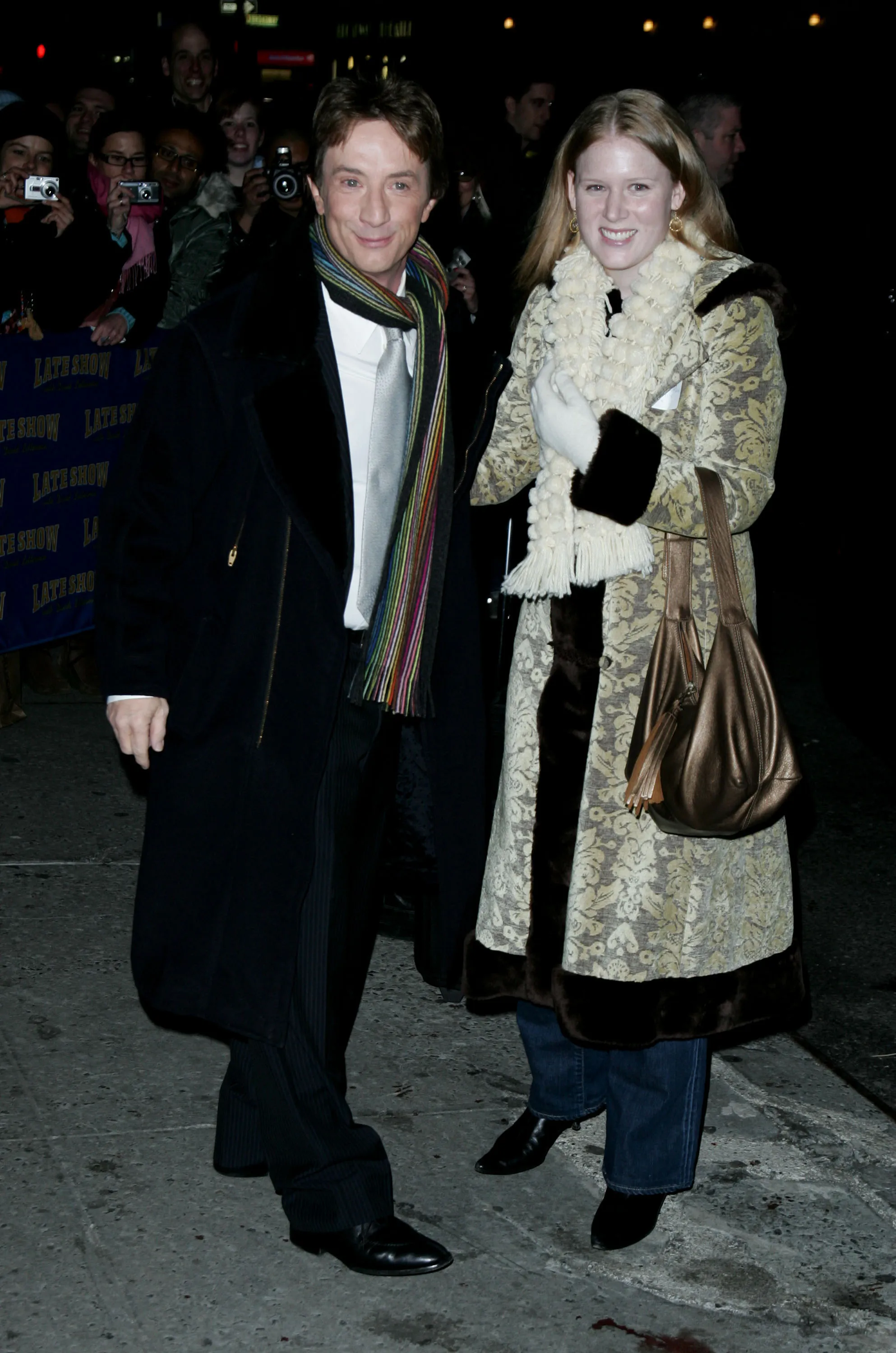Martin Short and his daughter Katherine stand outside the Ed Sullivan Theatre.