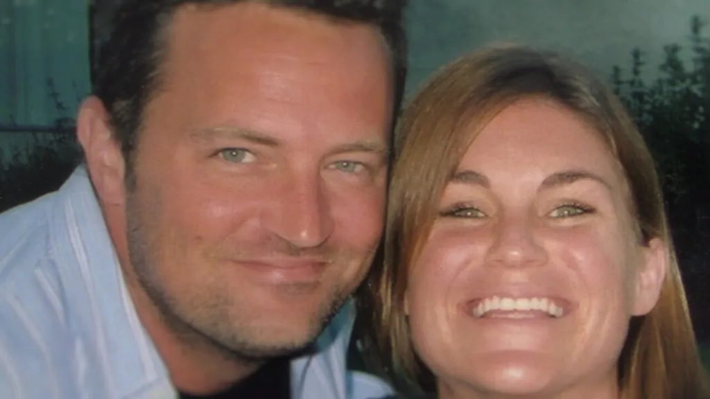 Matthew Perry and his sister smiling together.