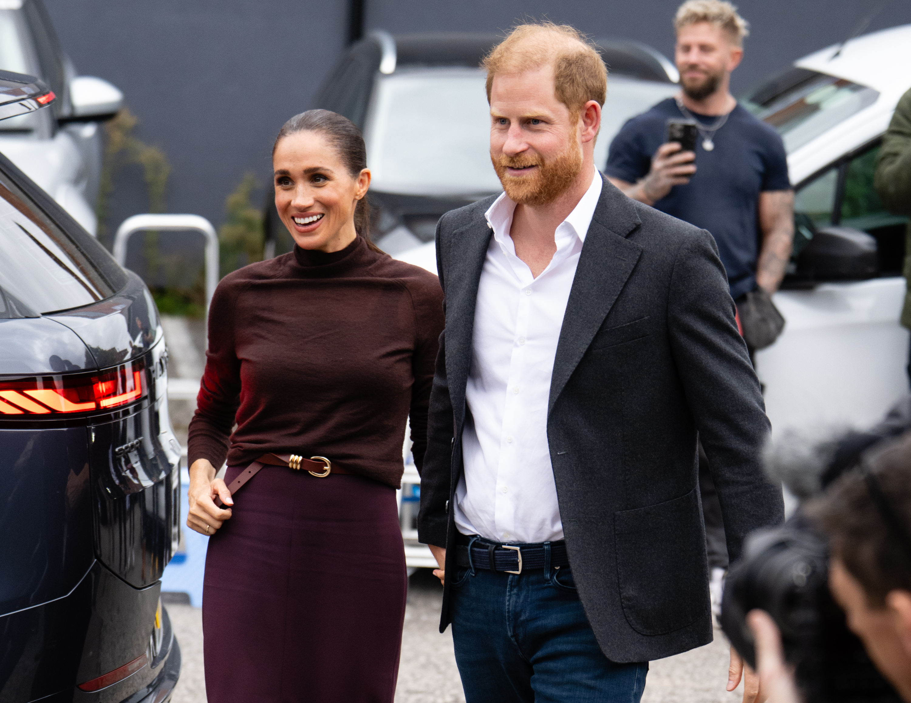 Meghan, Duchess of Sussex and Prince Harry, Duke of Sussex during their visit to Nottingham.