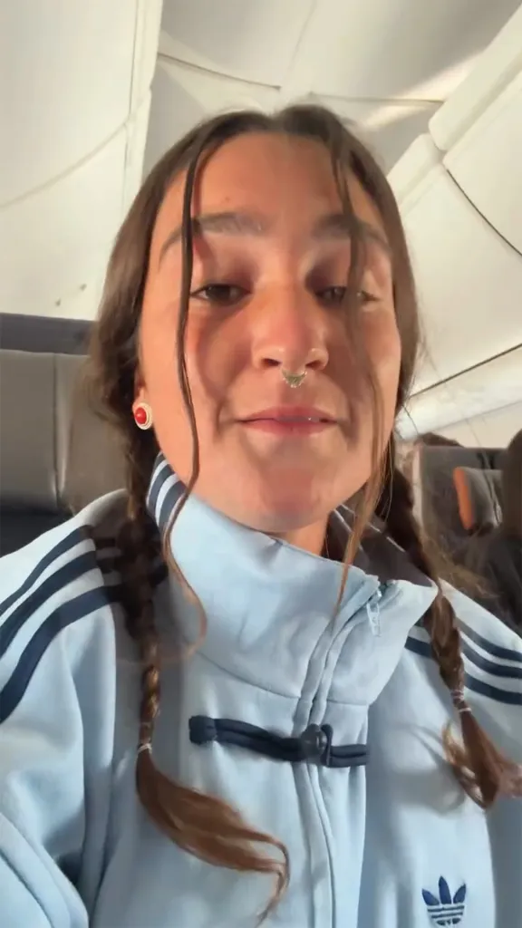 Miriam Ohayon on a plane.