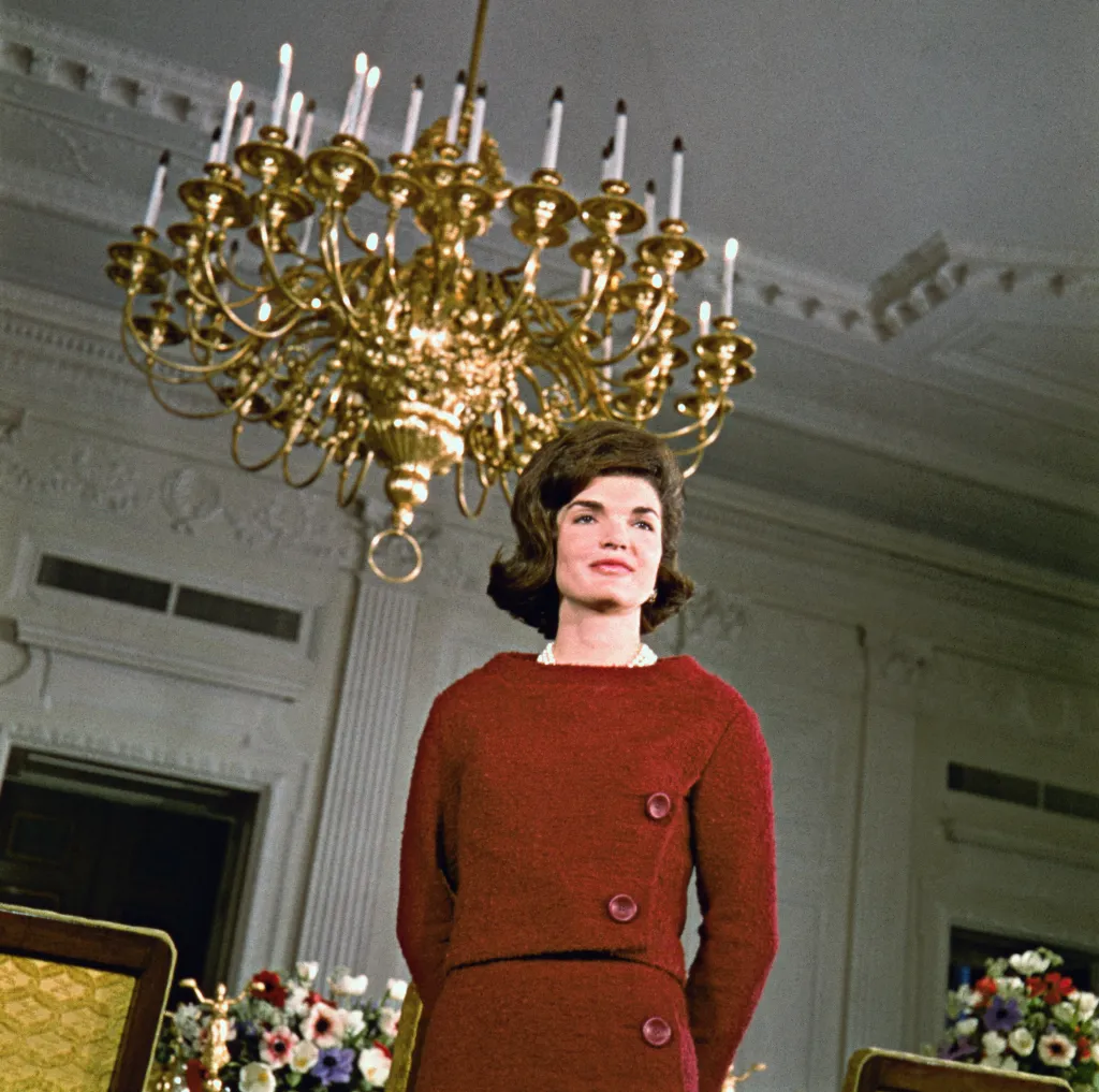 Jacqueline Kennedy on a CBS-TV White House tour.