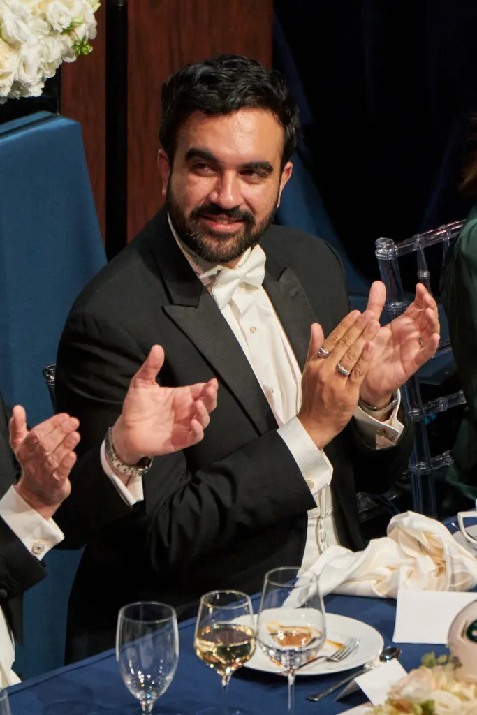 New York City Mayor Zohran Mamdani applauds at the Alfred E. Smith Memorial Foundation dinner.