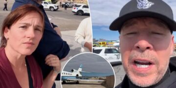 ‘Power Rangers’ star Amy Jo Johnson ‘happy to be alive’ after Donnie Wahlberg’s private jet skidded off Vegas runway