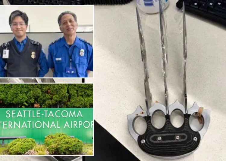 TSA officers find bizarre weapon with ‘Wolverine-style claws, Freddy Krueger blades’ at Seattle airport