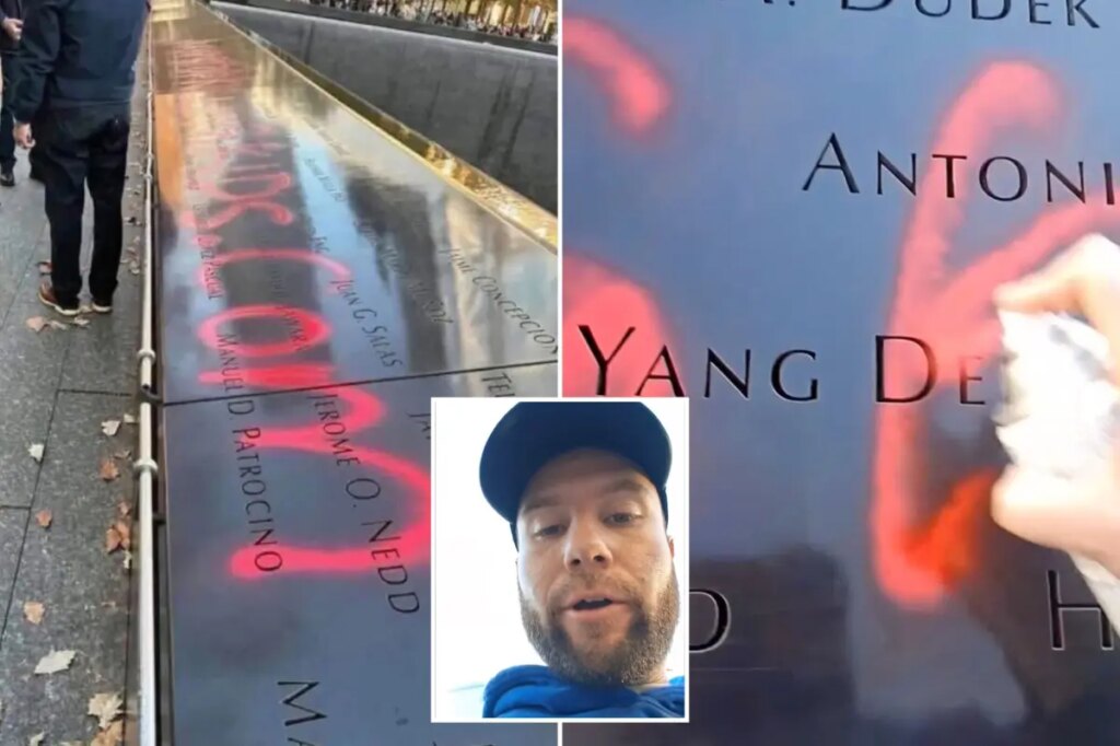 Gun control nut spray paints 9/11 Memorial with ‘Just Stop Killing Kids’ in broad daylight stunt