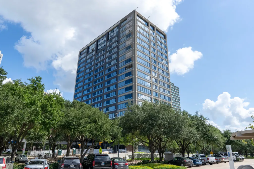 A 19-story former office tower converted into a luxury apartment building in the Energy Corridor.