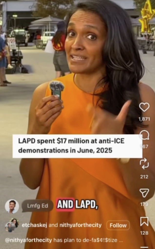 Los Angeles City Councilmember Nithya Raman in a still from her campaign video.