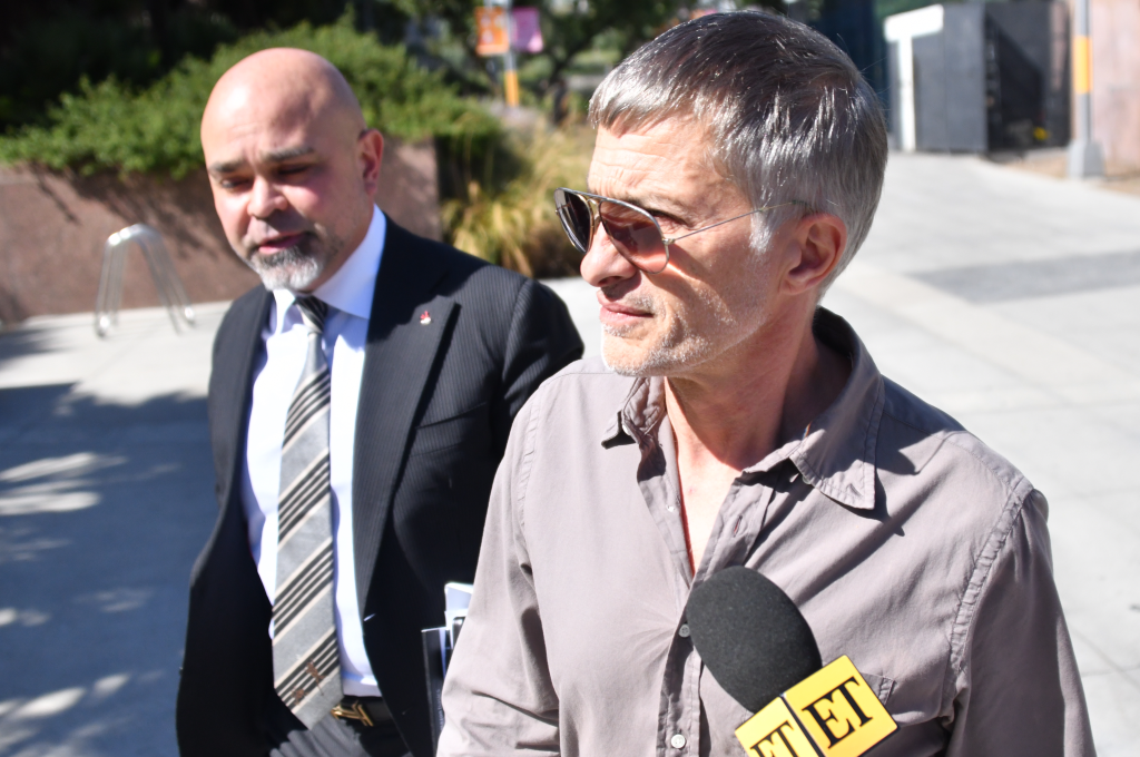 Olivier Martinez with his lawyer arriving at the Stanley Most Courthouse in Los Angeles.