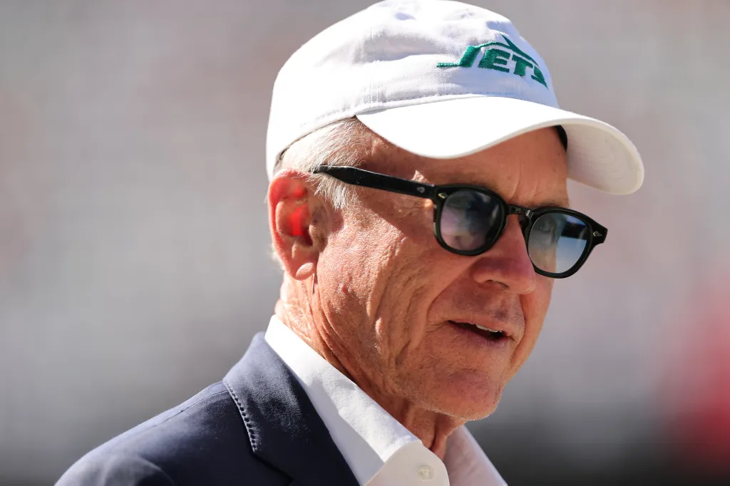 New York Jets owner Woody Johnson on the sideline prior to the game.