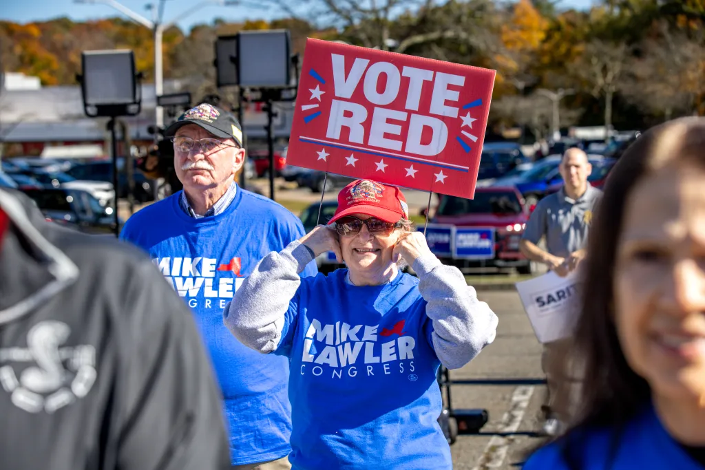 People attending a Republican Get Out The Vote Rally.