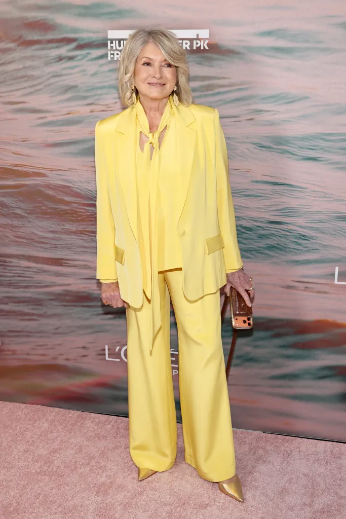 Martha Stewart in a yellow suit attending the Hudson River Park Friends 10th Annual Playground Committee Luncheon.