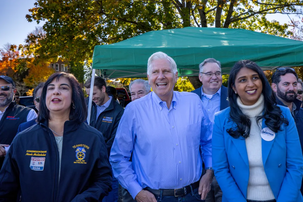 Nicole Malliotakis, Bruce Blakeman, and Saritha Komatireddy attend a Republican Get Out The Vote Rally.