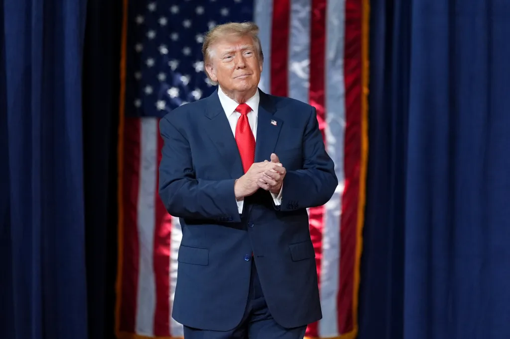 President Trump arrives to speak at a campaign rally at F&M Bank Arena, on Oct. 10, 2026, in Clarksville, Tenn.