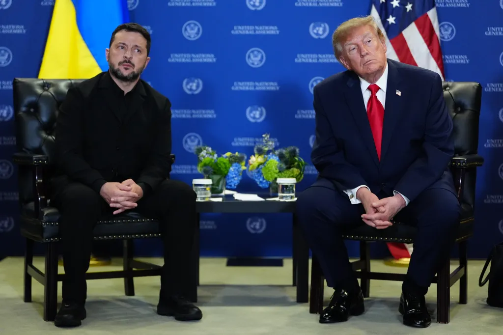 President Donald Trump meets with Ukraine's President Volodymyr Zelenskyy during the United Nations General Assembly.