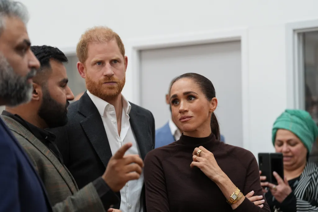 Prince Harry, Duke of Sussex and Meghan, Duchess of Sussex during a visit to Himmah Hub.