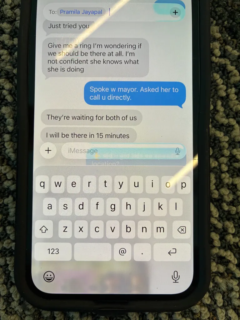 Jayapal questioned Wilson's leadership in a text message to Gov. Bob Ferguson after the shooting.