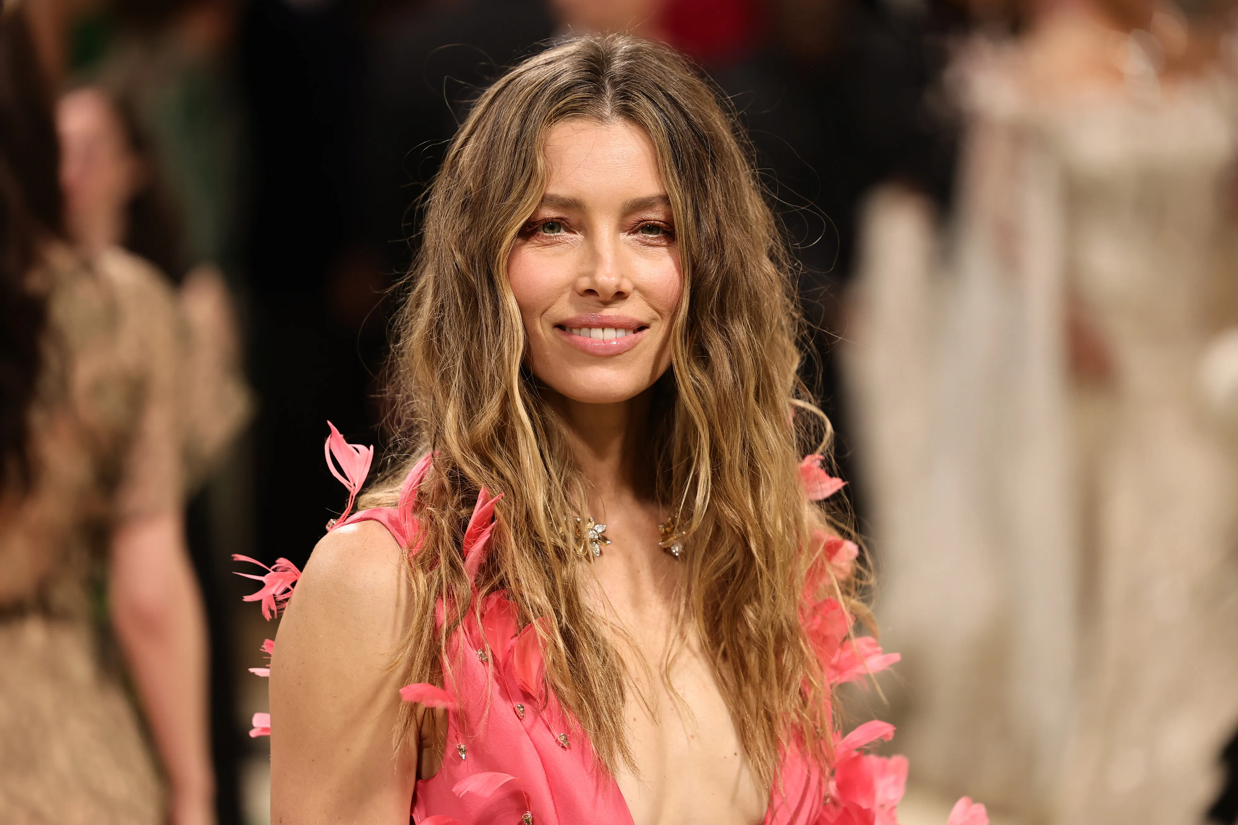 Jessica Biel smiles at the Met Gala.
