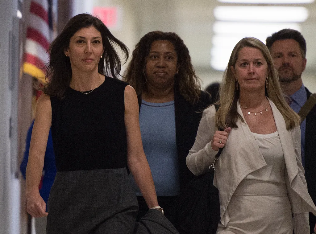 Lisa Page and attorney Amy Jeffress arrive on Capitol Hill to provide testimony.