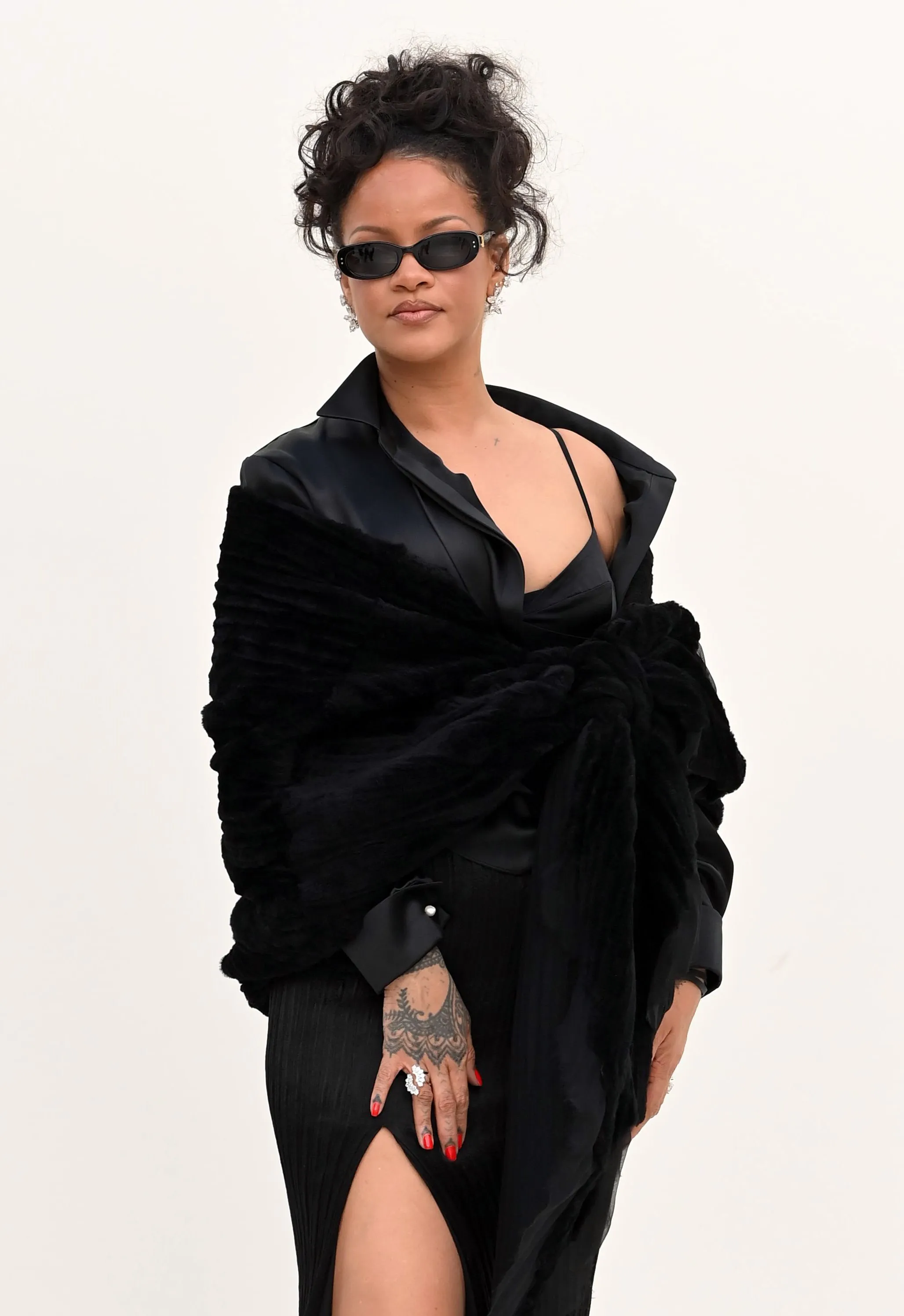 Rihanna in the front row at the Christian Dior show during Paris Fashion Week.