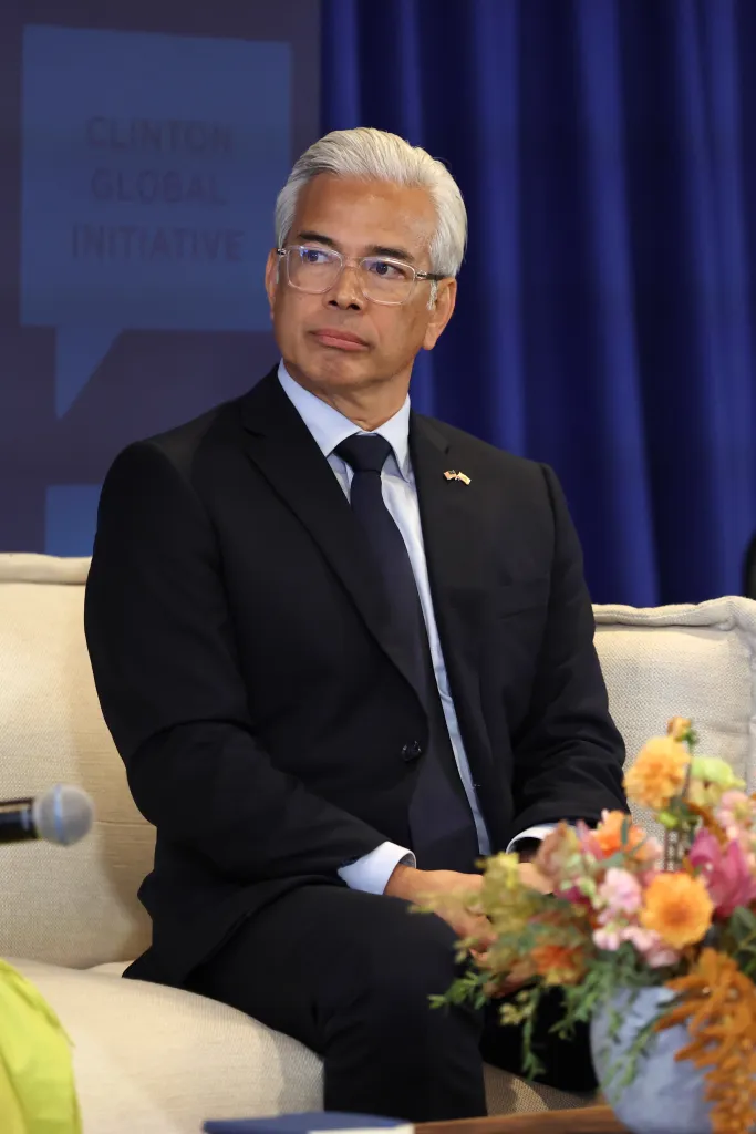 Rob Bonta seated onstage during the Clinton Global Initiative Annual Meeting.