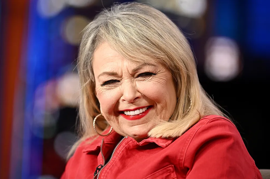 Roseanne Barr smiling during an appearance on 