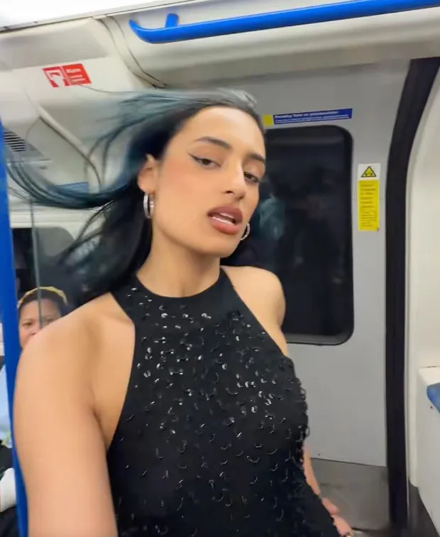 Sabrina Bahsoon on a tube train.