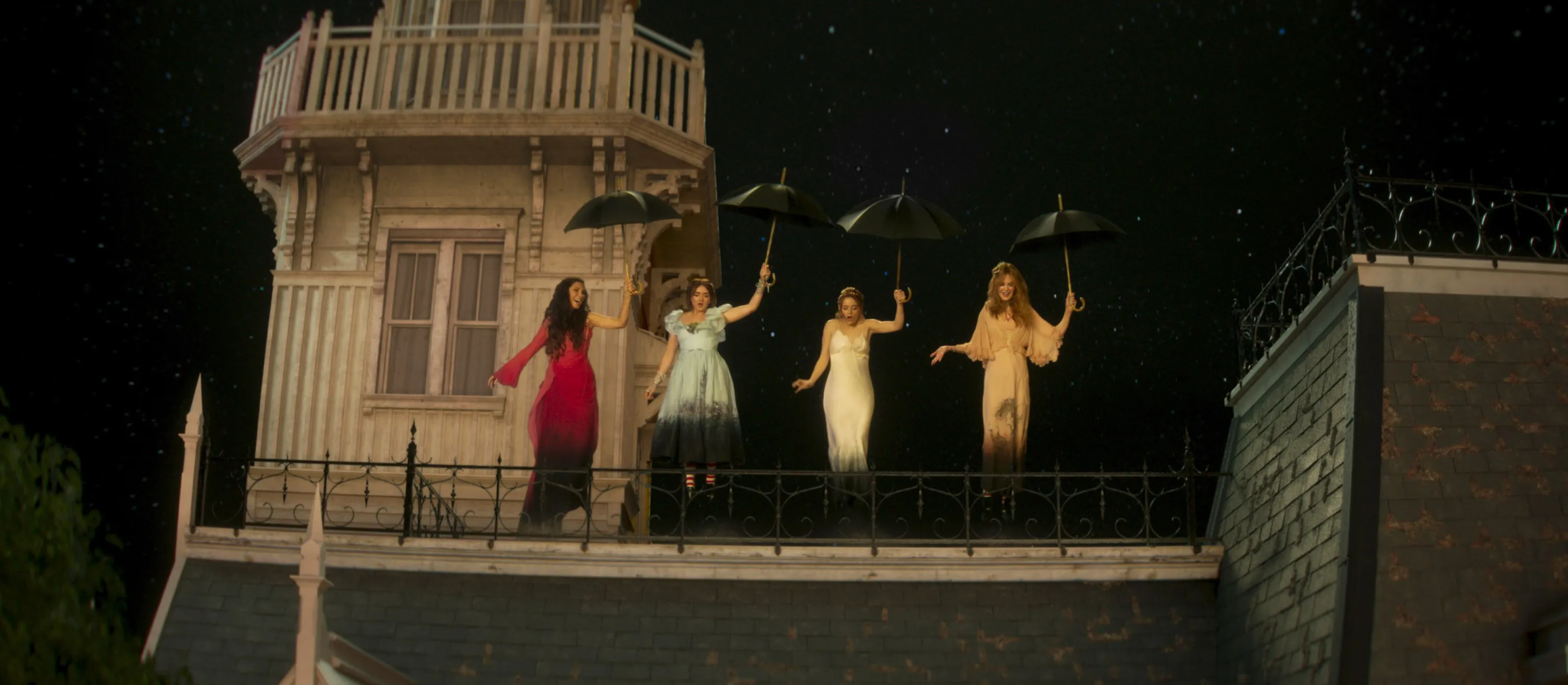 PRACTICAL MAGIC 2, from left: Sandra Bullock, Maisie Williams, Joey King, Nicole Kidman, 2026. © Warner Bros. /Courtesy Everett Collection