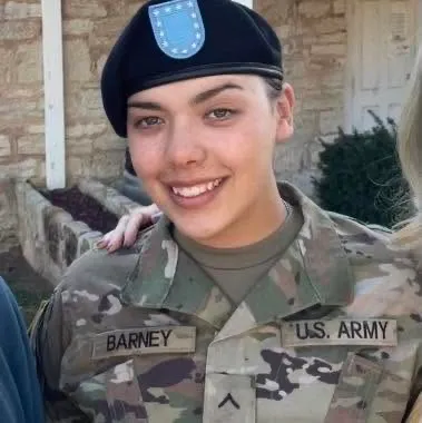 Saria Barney, a former US Army soldier.