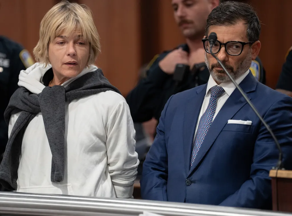 Selma Blair appears in Queens Criminal Court with her lawyer.