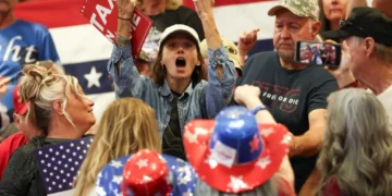 Hecklers pelt Trump with middle finger salutes and Jeffrey Epstein ties at Ohio rally