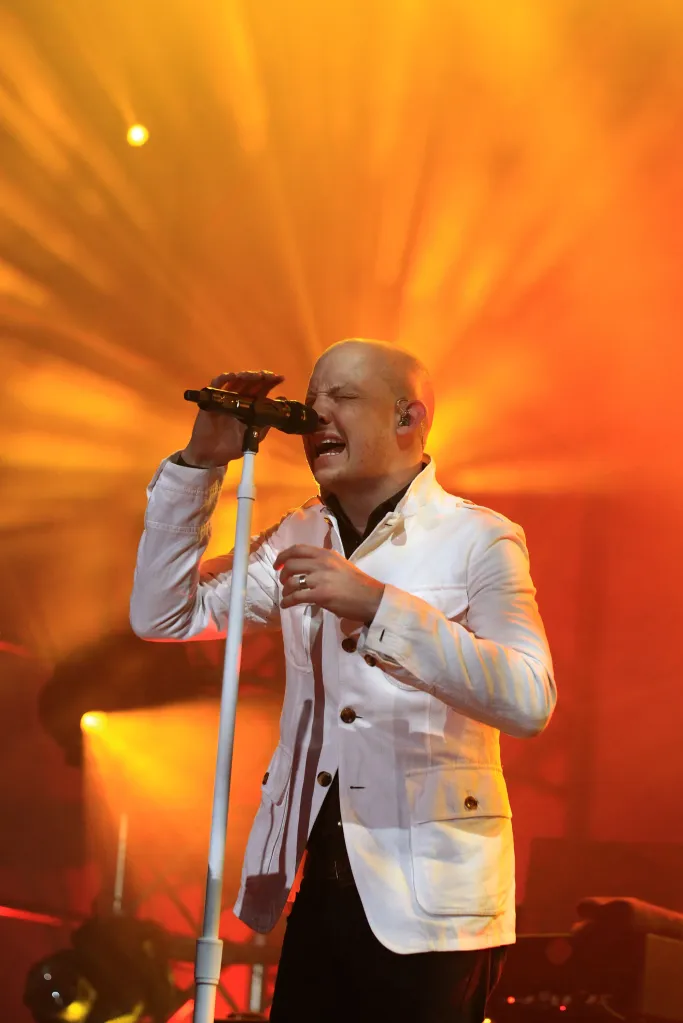 Singer Isaac Slade of The Fray performs on stage.