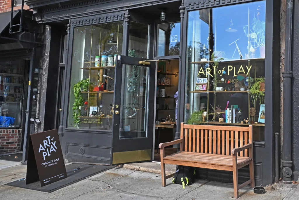 Exterior view of the Art of Play store in Brooklyn Heights.