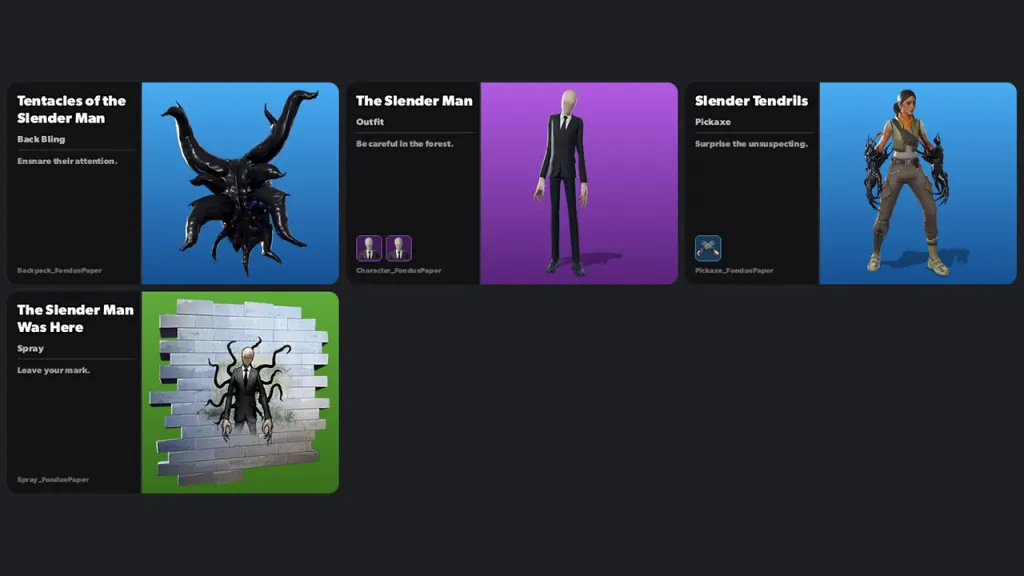 Slenderman Fortnite Bundle Items