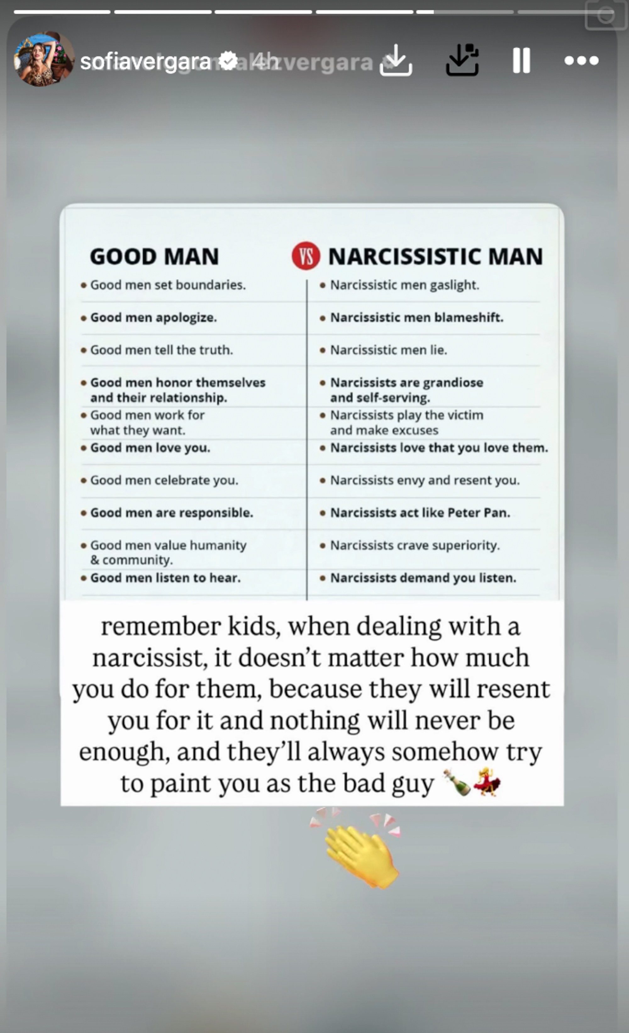 A screenshot of a social media post comparing traits of a 