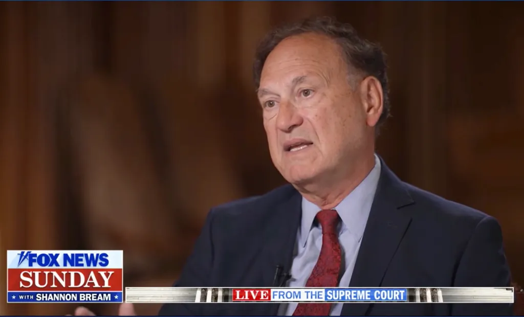 Supreme Court Justice Samuel Alito appears on Fox News' Sunday with Shannon Bream.