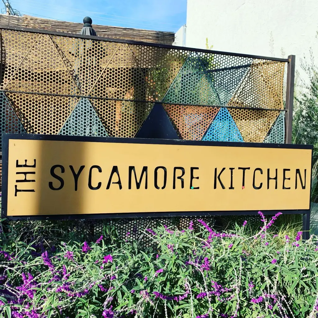The sign for The Sycamore Kitchen on La Brea.