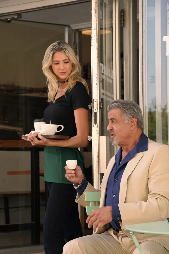 Sylvester Stallone and daughter Scarlet Rose in a scene from 