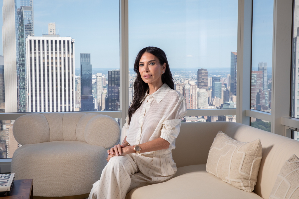 Tanya Zuckerbrot seated in her Midtown apartment in Manhattan, New York.