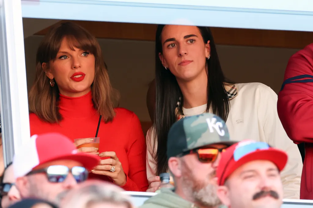 Taylor Swift and Caitlin Clark watch a game between the Kansas City Chiefs and the Los Angeles Chargers.