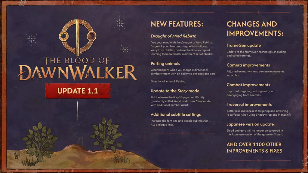 The Blood of DawnWalker Update 1.1 Patch Notes