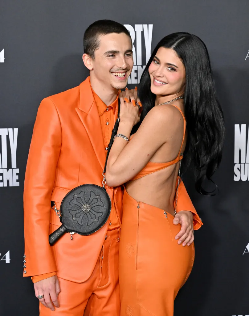 Timothée Chalamet and Kylie Jenner attend the Los Angeles Premiere of A24's