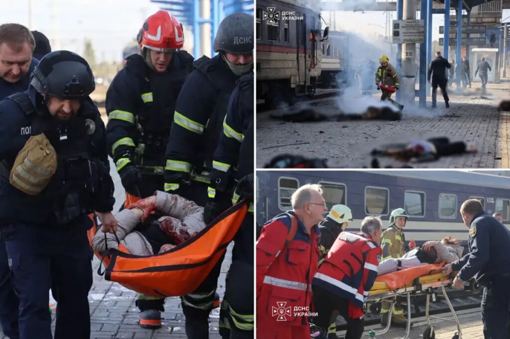 Russian drone strike kills at least 14 on Ukrainian rail platform