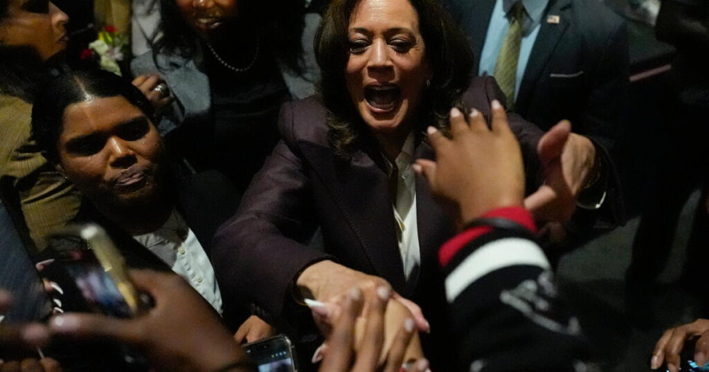 Kamala Harris, campaigning in 7 states, urges Democrats to turn ‘anger into action’
