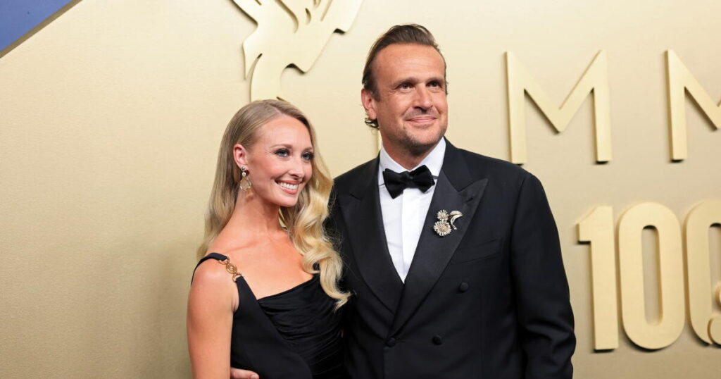 Jason Segel and Kayla Radomski say ‘I Do’ at the Huntington a year after engagement