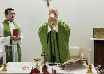 First images released of Pope Leo celebrating Mass at hospital after cancer surgery