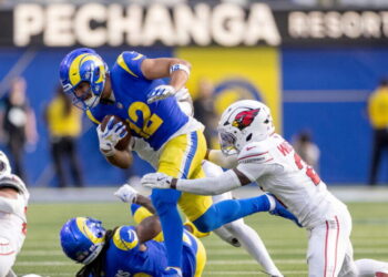 Rams star Puka Nacua leaves practice after sustaining a calf injury
