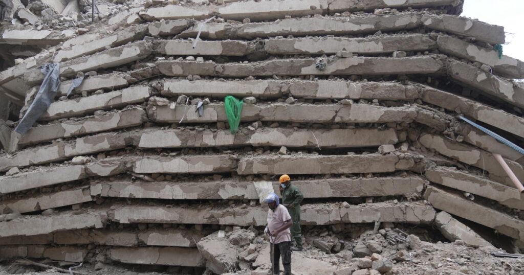 Many feared trapped as a tall building collapses in Kenya