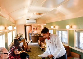 Tall redwoods and stiff drinks are the stars of California’s new adults-only train car