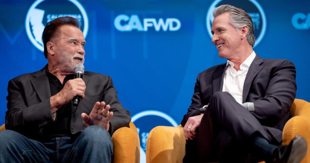 A little bipartisan bromance as Schwarzenegger, Newsom laud California’s climate-change wins